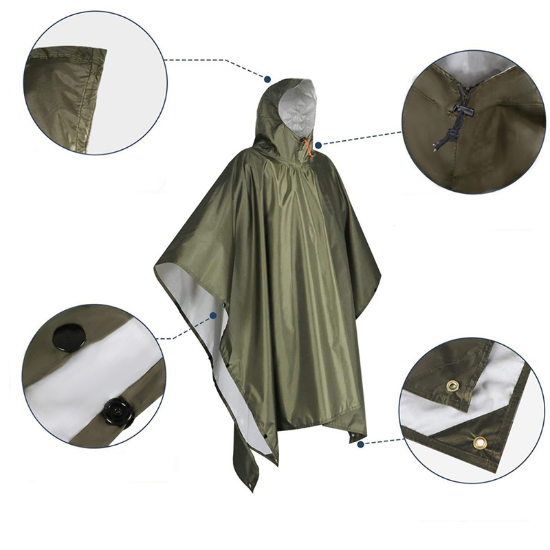 Heavy Duty Rain Poncho For Bac - Camping Rain Poncho 评论和价格