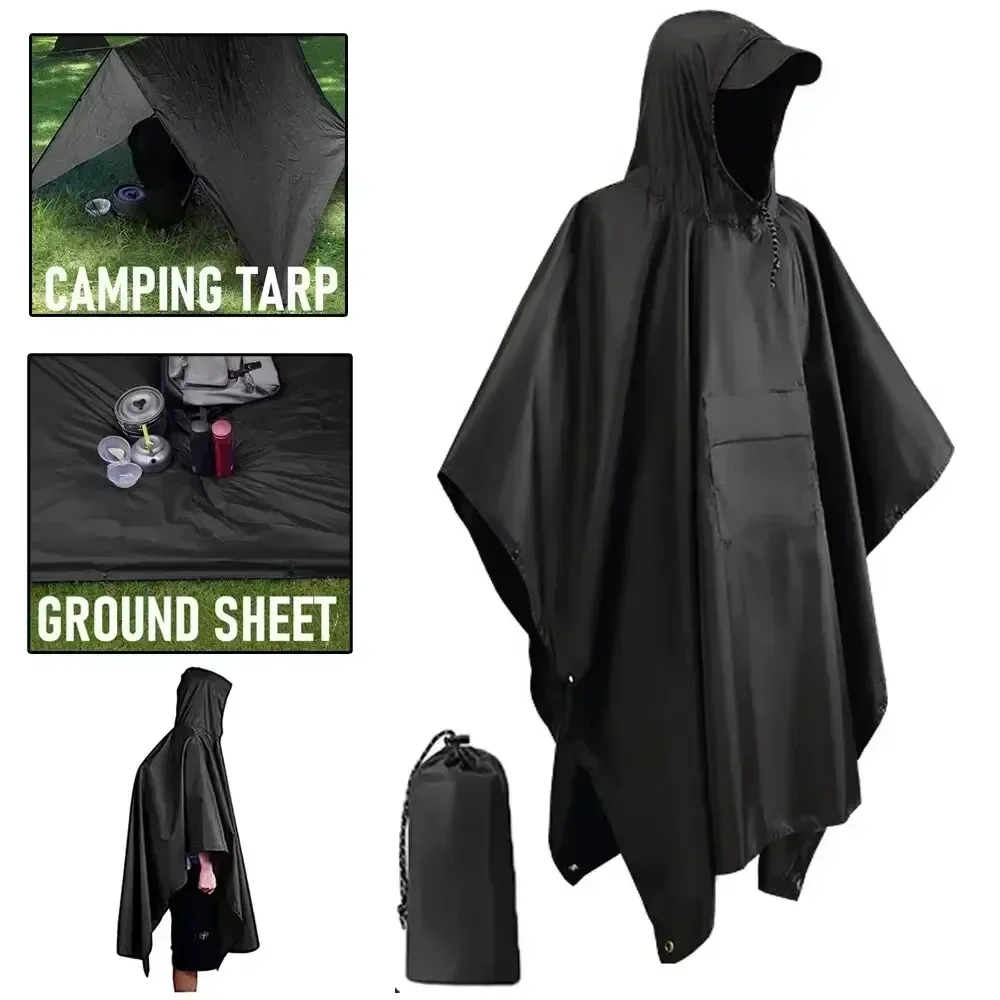 2026 3‑in‑1 Waterproof Hooded  - Camping Rain Poncho 评论和价格