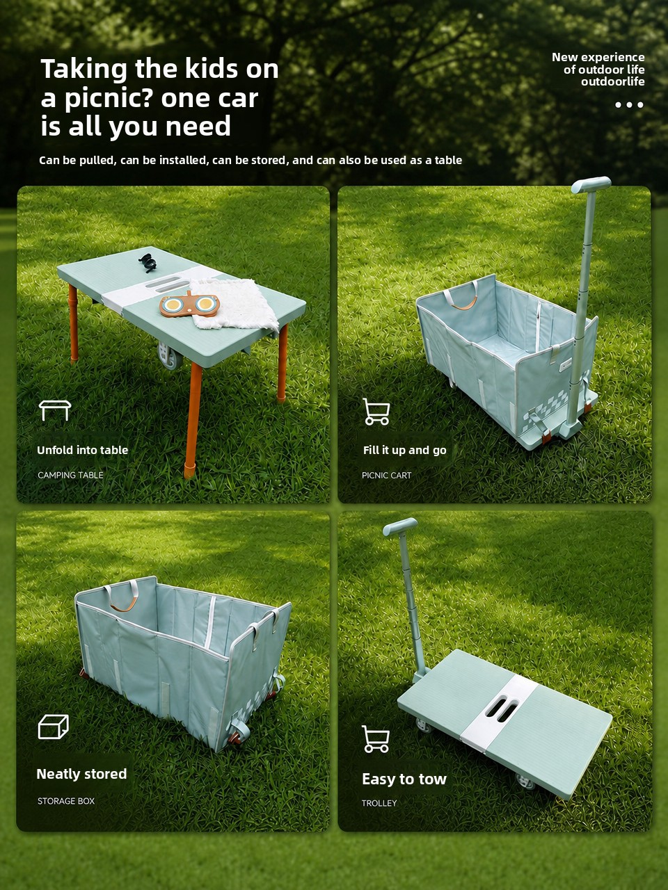 Outdoor Foldable Hand Wagon Mu - Outdoor Camping Trolley 评论和价格