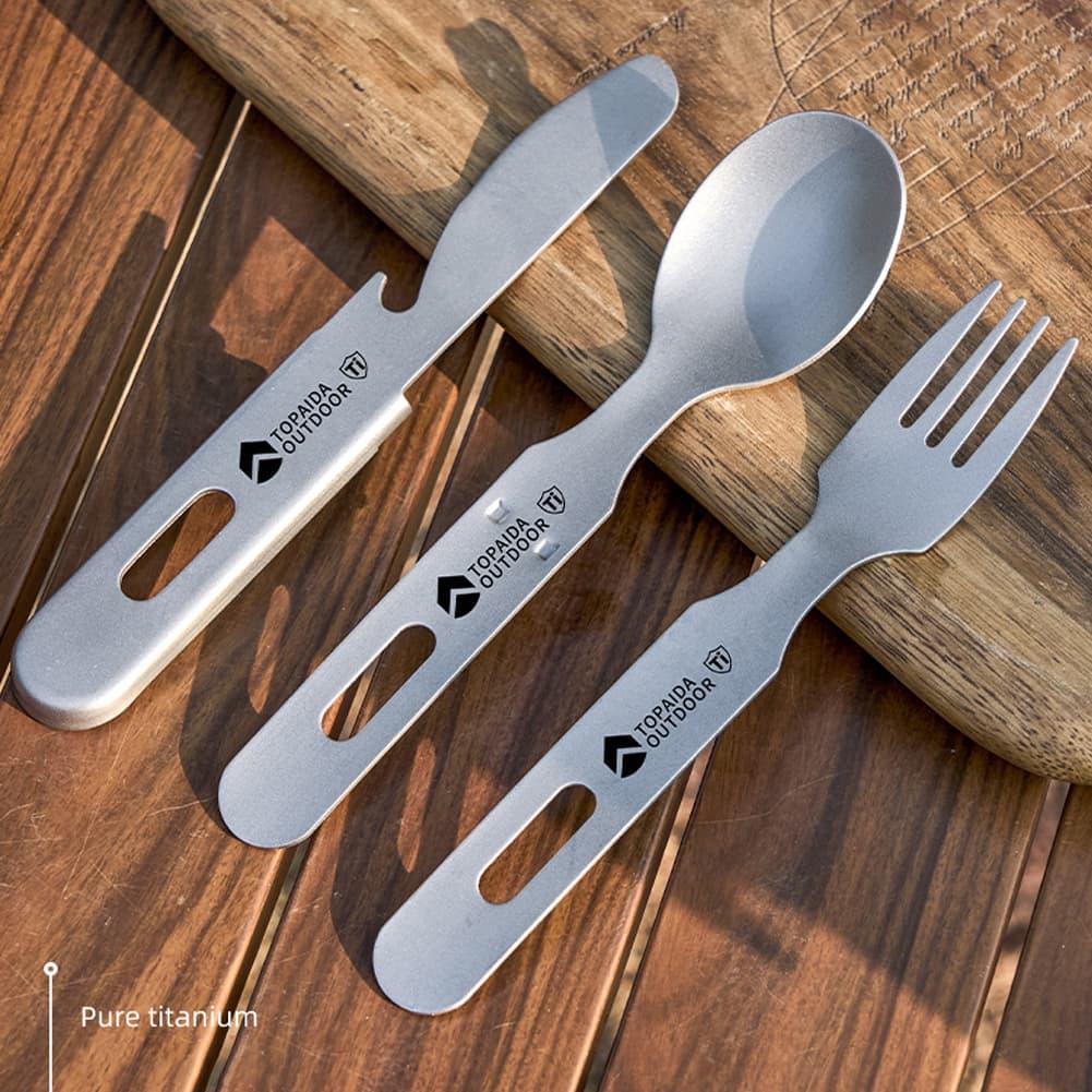 3 in 1 Titanium Camping Fork S - Outdoor Camping Dining Set 评论和价格